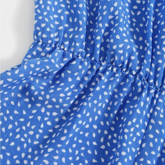 💖(2 for $15)💖 Blue and White Polka Dot One Piece Romper - Picture 4 of 8